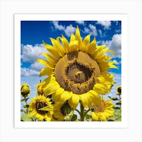 Sunflowers In The Field Art Print