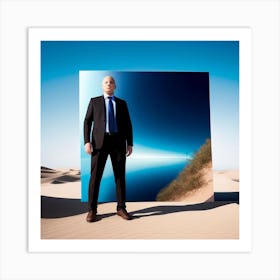 Man Standing In The Desert 4 Art Print