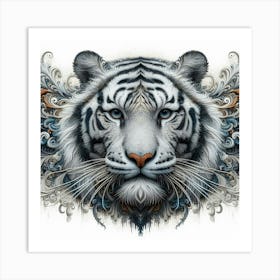 White Tiger Canvas Art Art Print