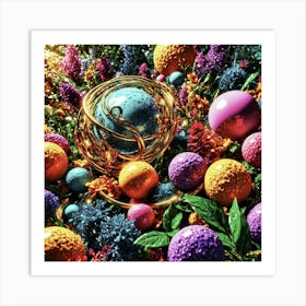 Colored Globes Art Print