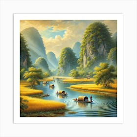 Tam Coc Bich Dong In Vietnam Art Print