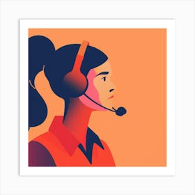 Call Center Worker 1 Art Print