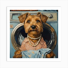 Laundry Airedale 10 Art Print