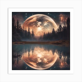 Full Moon In The Forest Art Print