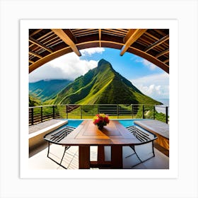 View Of The Mountains, Bali Landscape, Digital Print Art, Home Decor Art Print