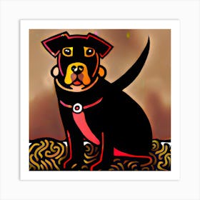 Dog With A Collar Art Print