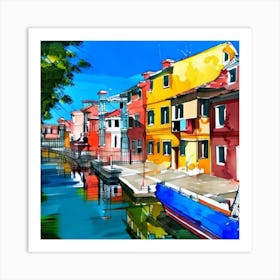 Colorful Houses In Burano Art Print