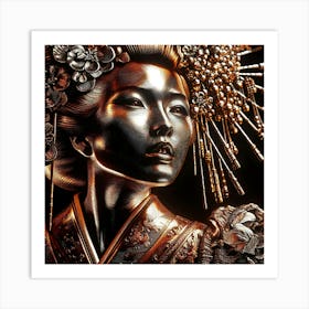 Japan Traditional Geisha Illustration By Ad 58 Art Print