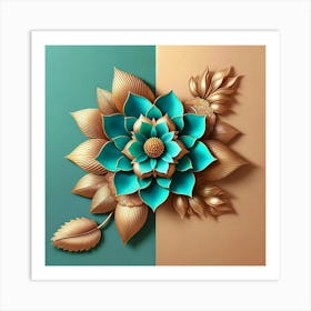 3d Flower Background Art Print