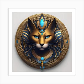 EGYPTIAN CAT MEDALLION Art Print