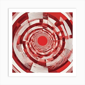 Abstract Red Spiral 2 Art Print