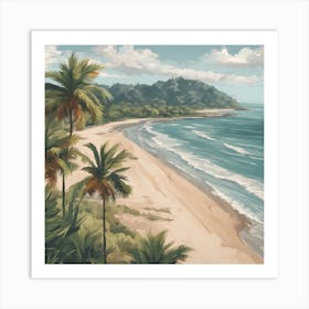 367241 A Beach With A Quiet And Calm View And A Sea With Xl 1024 V1 0 Art Print