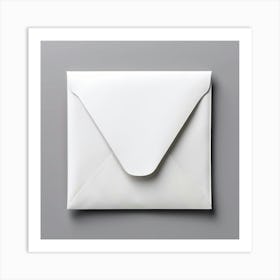 White Envelope Isolated On Gray Background Art Print