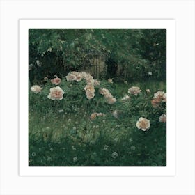 Roses In The Garden Art Print