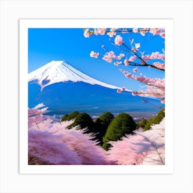 Cherry Blossoms In Fuji Art Print