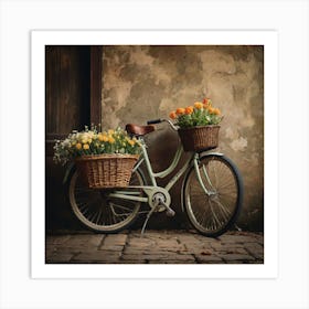 Flowers On A Bike Art Print