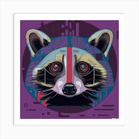 Popart Robot Raccoon 2 Art Print