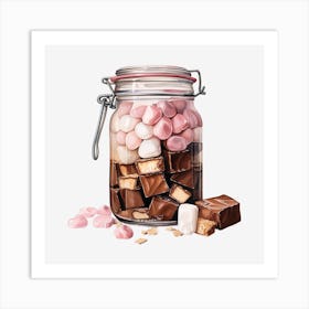 Jar Of Marshmallows Art Print