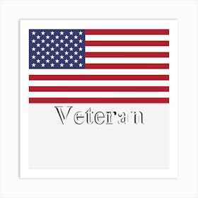 American Flag Veteran Art Print