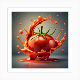 Acoustic Panel Wrapped In A Tomato Sauce Splash Art Print