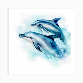 Aqua Ballet: Dolphins' Delight Art Print