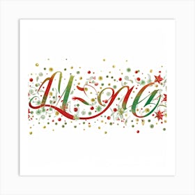 Calligraphic Typography Sprawls Across A Festive Greeting Banner Each Letter Crafted With Elaborate (4) Art Print