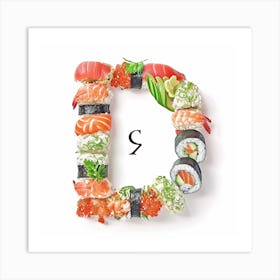 Sushi Letter D Art Print