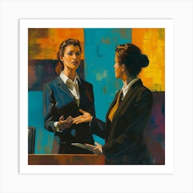 Two Women Talking 1 Art Print