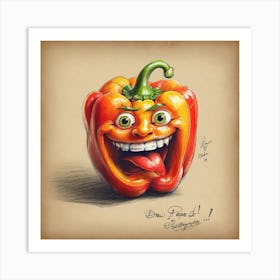 Funny Pepper Art Print