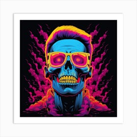 Skull With Sunglasses Art Print