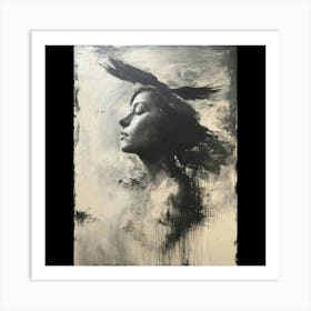 Woman With Crows Art Print