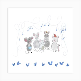 Mice Carol Singers  Art Print