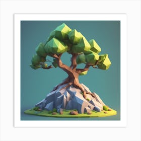 Low Poly Tree Art Print