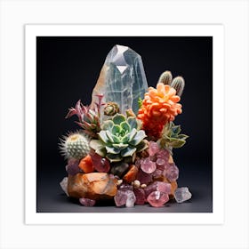 Succulents and Stones 13 Art Print