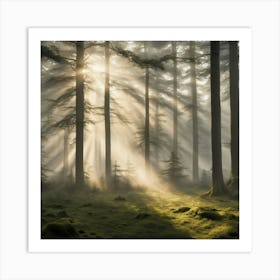 Misty Forest 1 Art Print