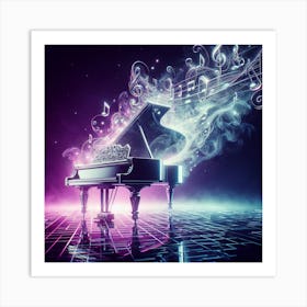 Abstract Music Background Art Print