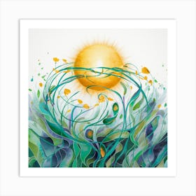 Sun And Leaves 2 Art Print