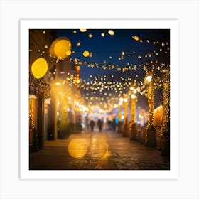 A Night Scene Lit With Magical Sparkling Decorations And Luxurious Shimmering Lights Glowing In A (1) 1 Art Print