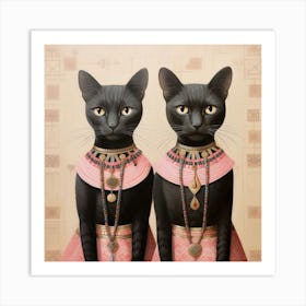 Egyptian Cats Art Print