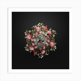 Vintage Pink Clover Flower Wreath on Wrought Iron Black n.2016 Art Print