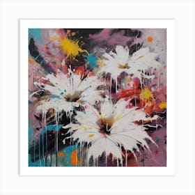 Flower Graffiti Abstract Paint Chaos Color Burst 4 Art Print