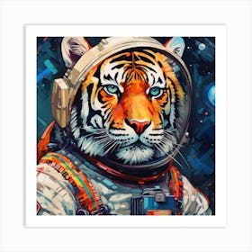 Tiger In Space Art Print