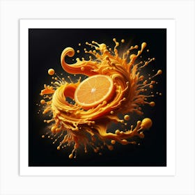 Orange Juice Splash 1 Art Print