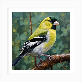 Ohara Koson Inspired Bird Painting American Goldfinch 3 Square Art Print