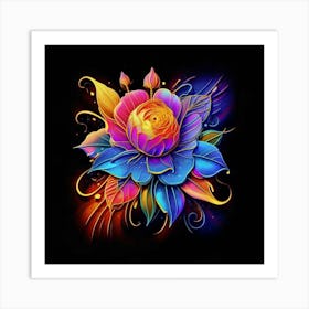 Psychedelic Flower Art Print