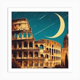 Rome At Night Art Print