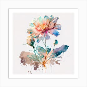 Watercolor Flower Abstract 16 Art Print