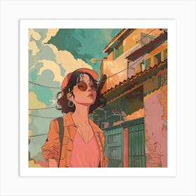 Girl In The City Art Print