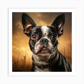 Boston Terrier Portrait 1 Art Print