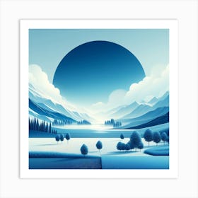 Landscape In The Snow Art Print